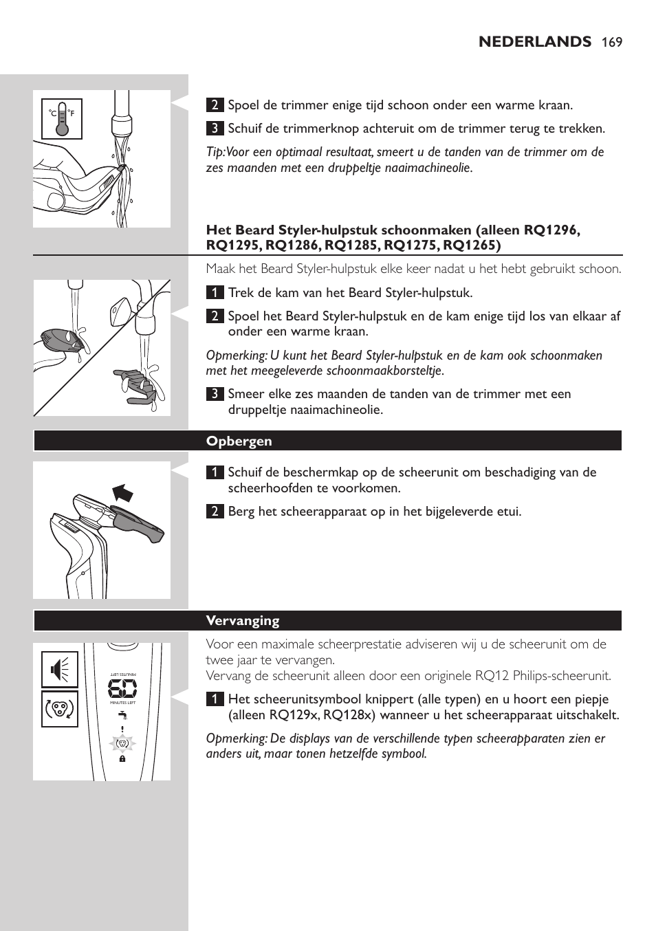 Philips SHAVER Series 9000 SensoTouch afeitadora eléctrica en húmedo y seco User Manual | Page 169 / 320