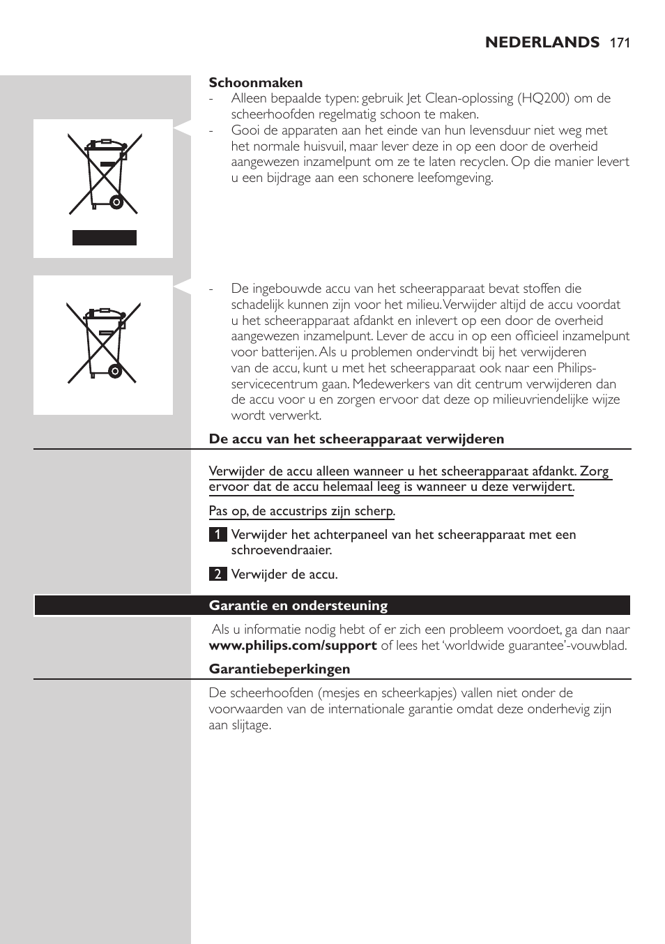 Philips SHAVER Series 9000 SensoTouch afeitadora eléctrica en húmedo y seco User Manual | Page 171 / 320