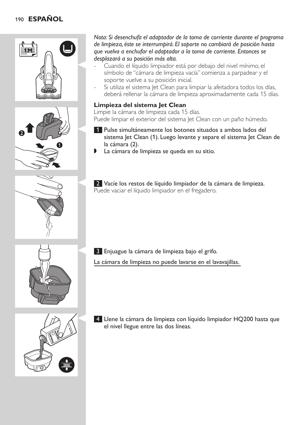 Philips SHAVER Series 9000 SensoTouch afeitadora eléctrica en húmedo y seco User Manual | Page 190 / 320