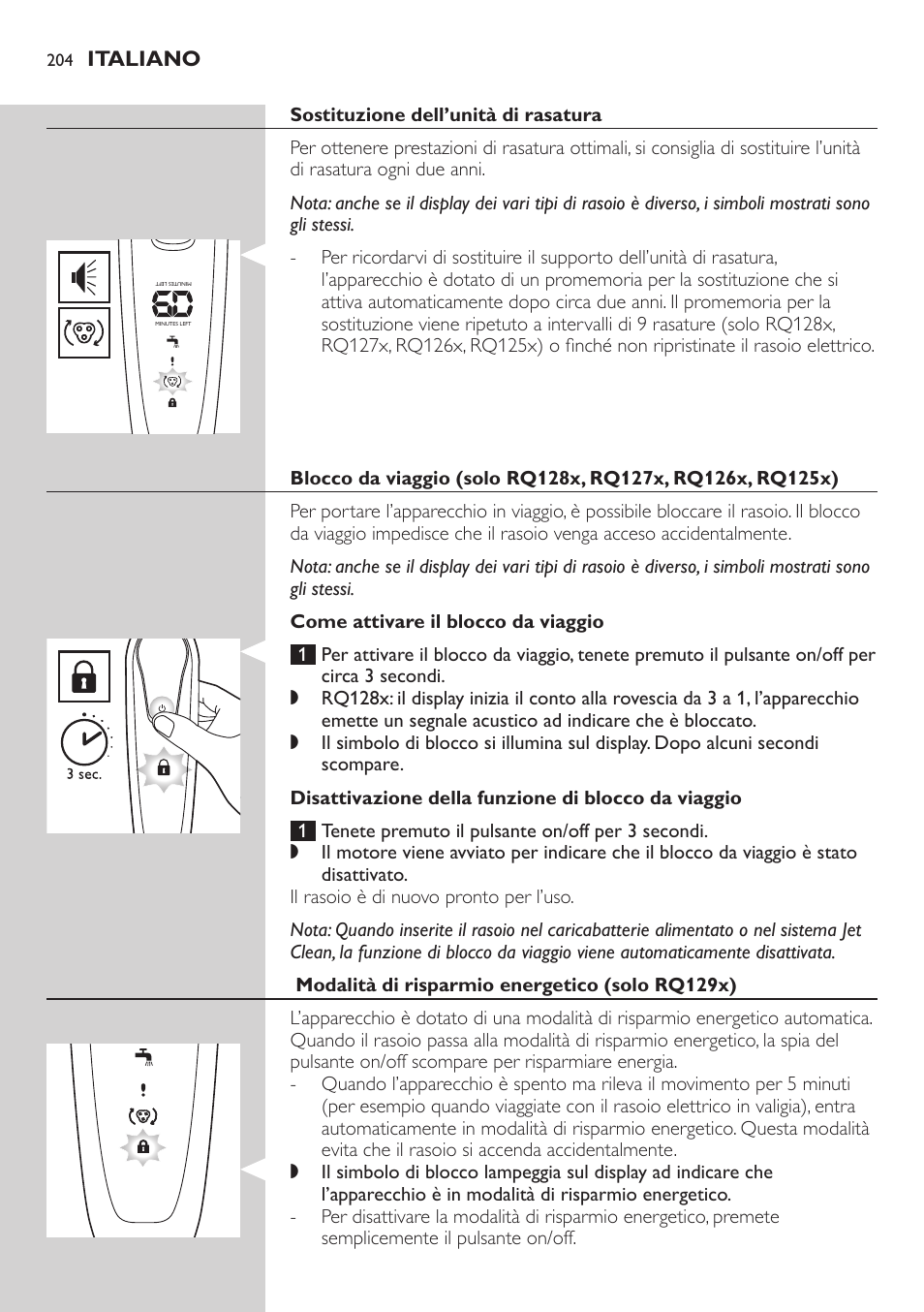 Philips SHAVER Series 9000 SensoTouch afeitadora eléctrica en húmedo y seco User Manual | Page 204 / 320