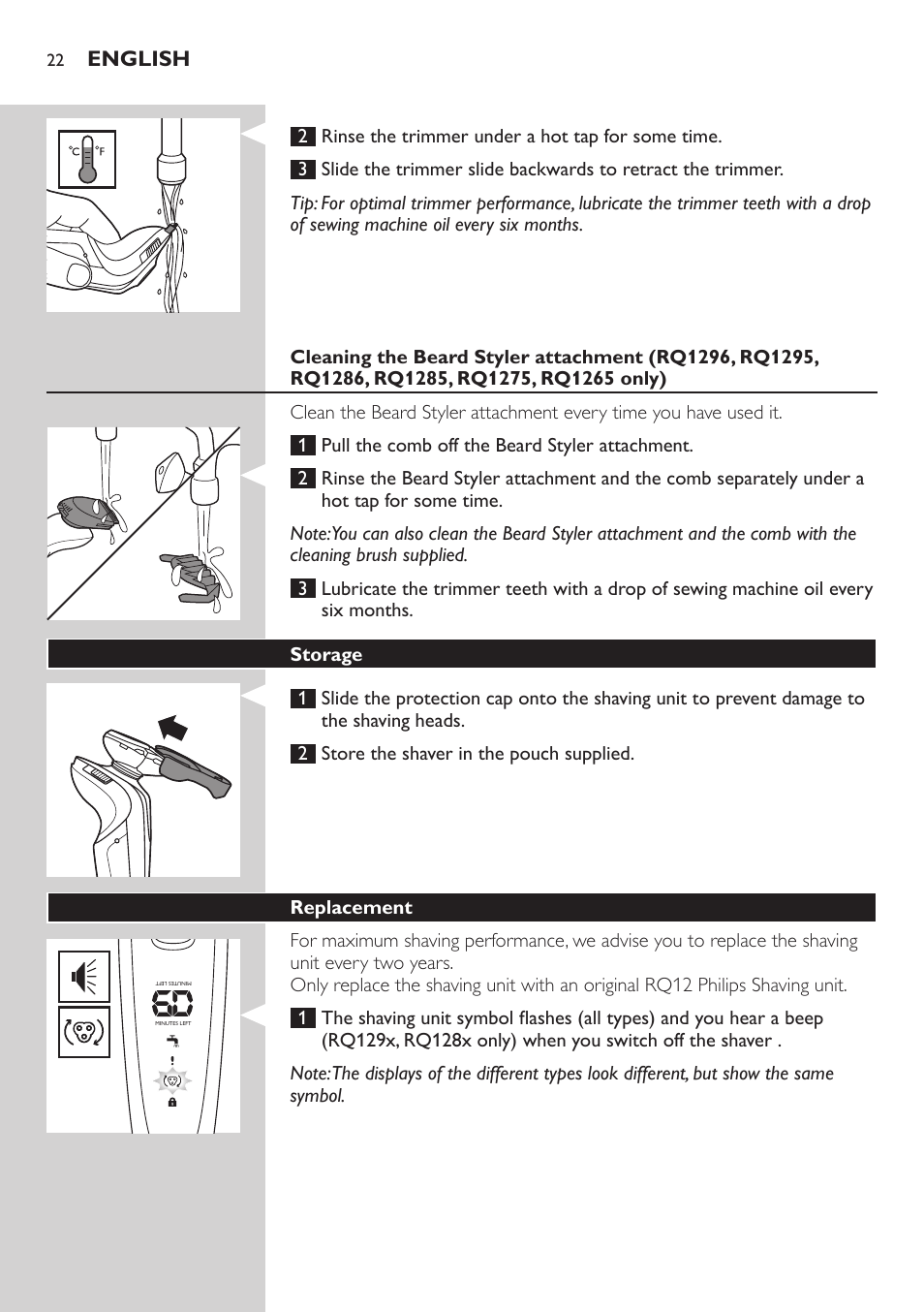 Philips SHAVER Series 9000 SensoTouch afeitadora eléctrica en húmedo y seco User Manual | Page 22 / 320