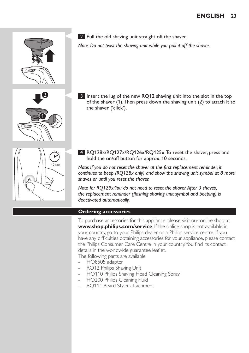 Philips SHAVER Series 9000 SensoTouch afeitadora eléctrica en húmedo y seco User Manual | Page 23 / 320