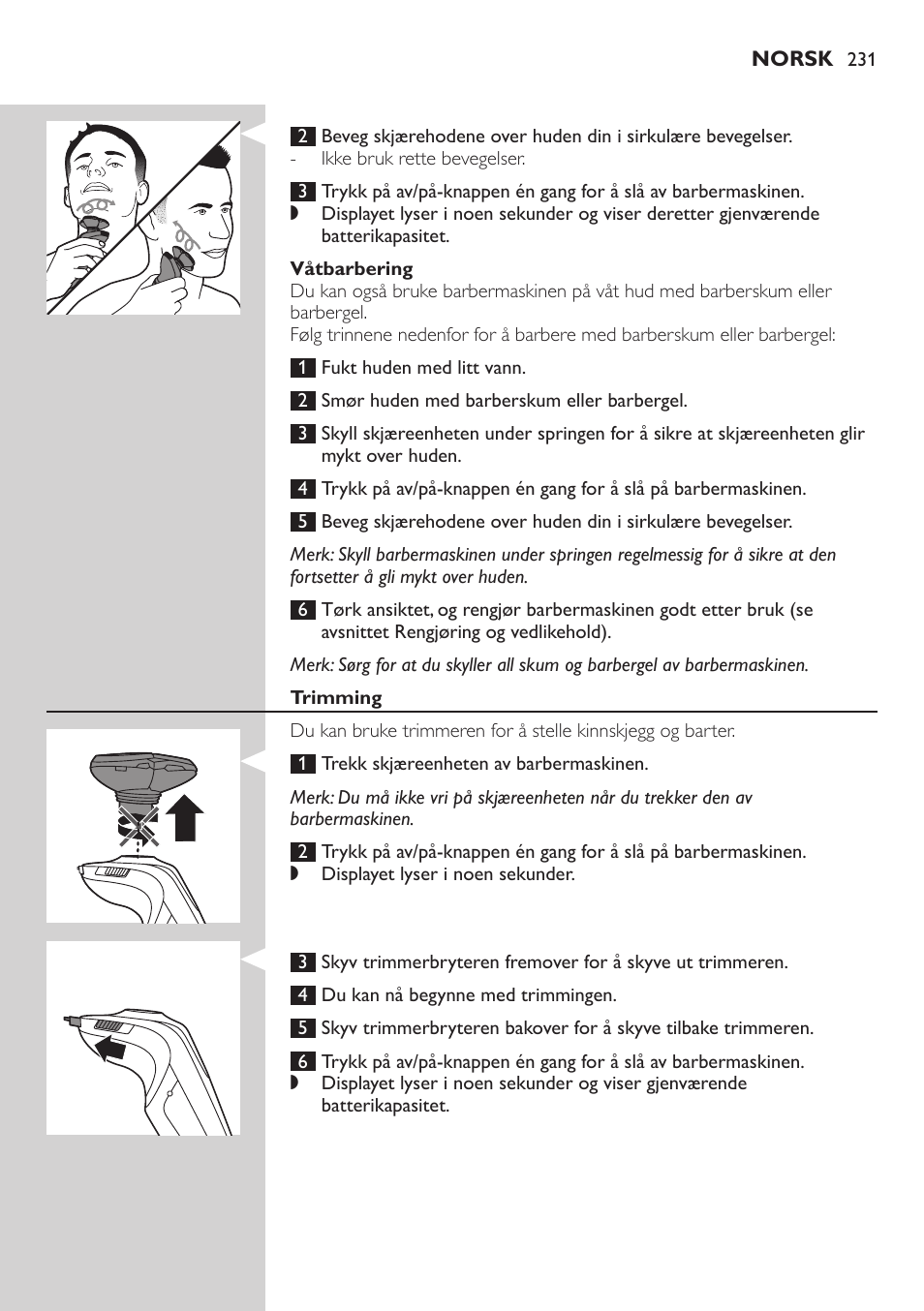 Philips SHAVER Series 9000 SensoTouch afeitadora eléctrica en húmedo y seco User Manual | Page 231 / 320