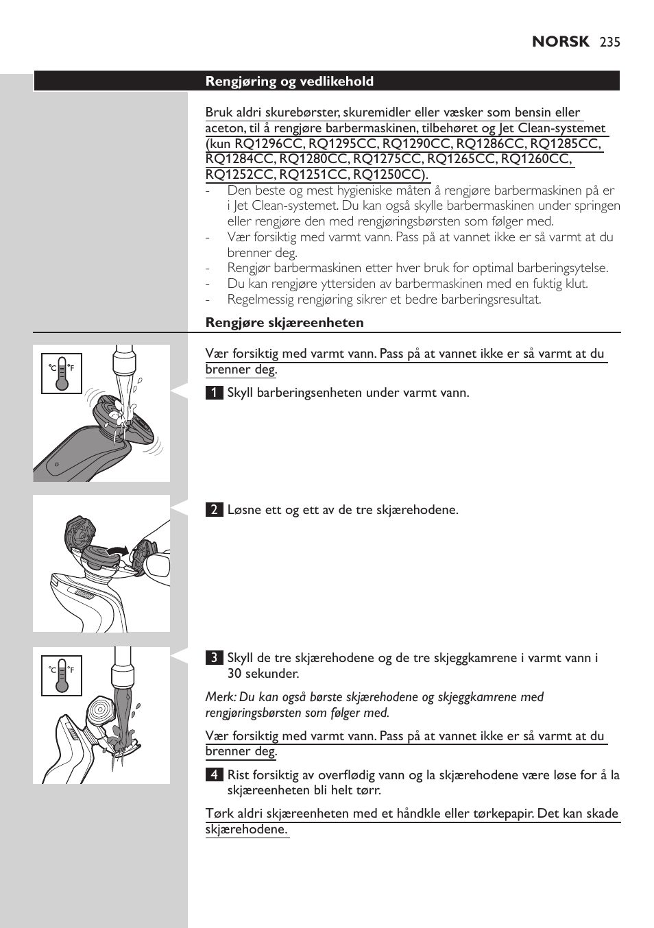 Philips SHAVER Series 9000 SensoTouch afeitadora eléctrica en húmedo y seco User Manual | Page 235 / 320