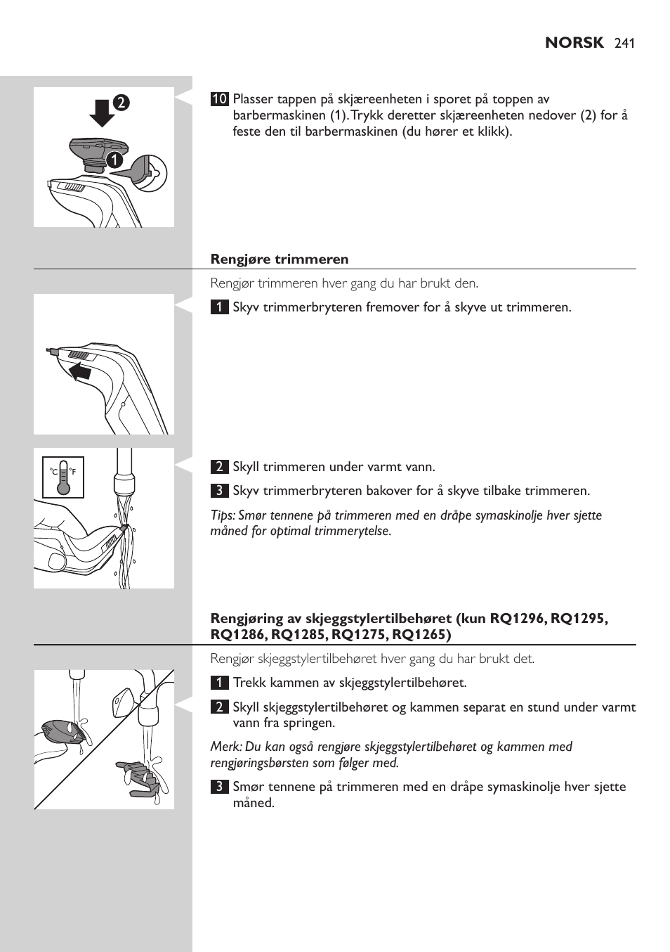 Philips SHAVER Series 9000 SensoTouch afeitadora eléctrica en húmedo y seco User Manual | Page 241 / 320