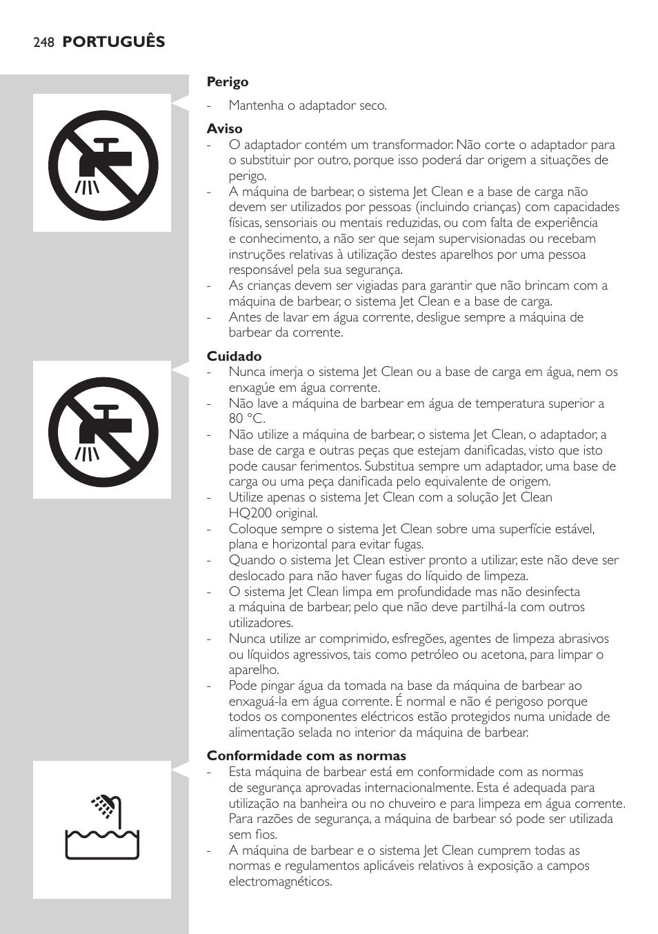 Philips SHAVER Series 9000 SensoTouch afeitadora eléctrica en húmedo y seco User Manual | Page 248 / 320