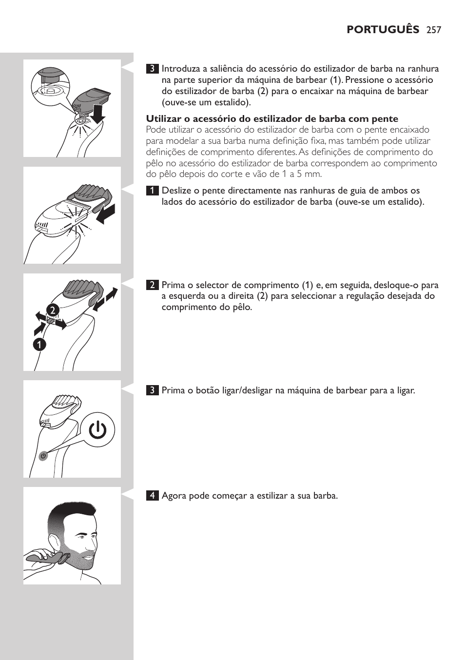 Philips SHAVER Series 9000 SensoTouch afeitadora eléctrica en húmedo y seco User Manual | Page 257 / 320