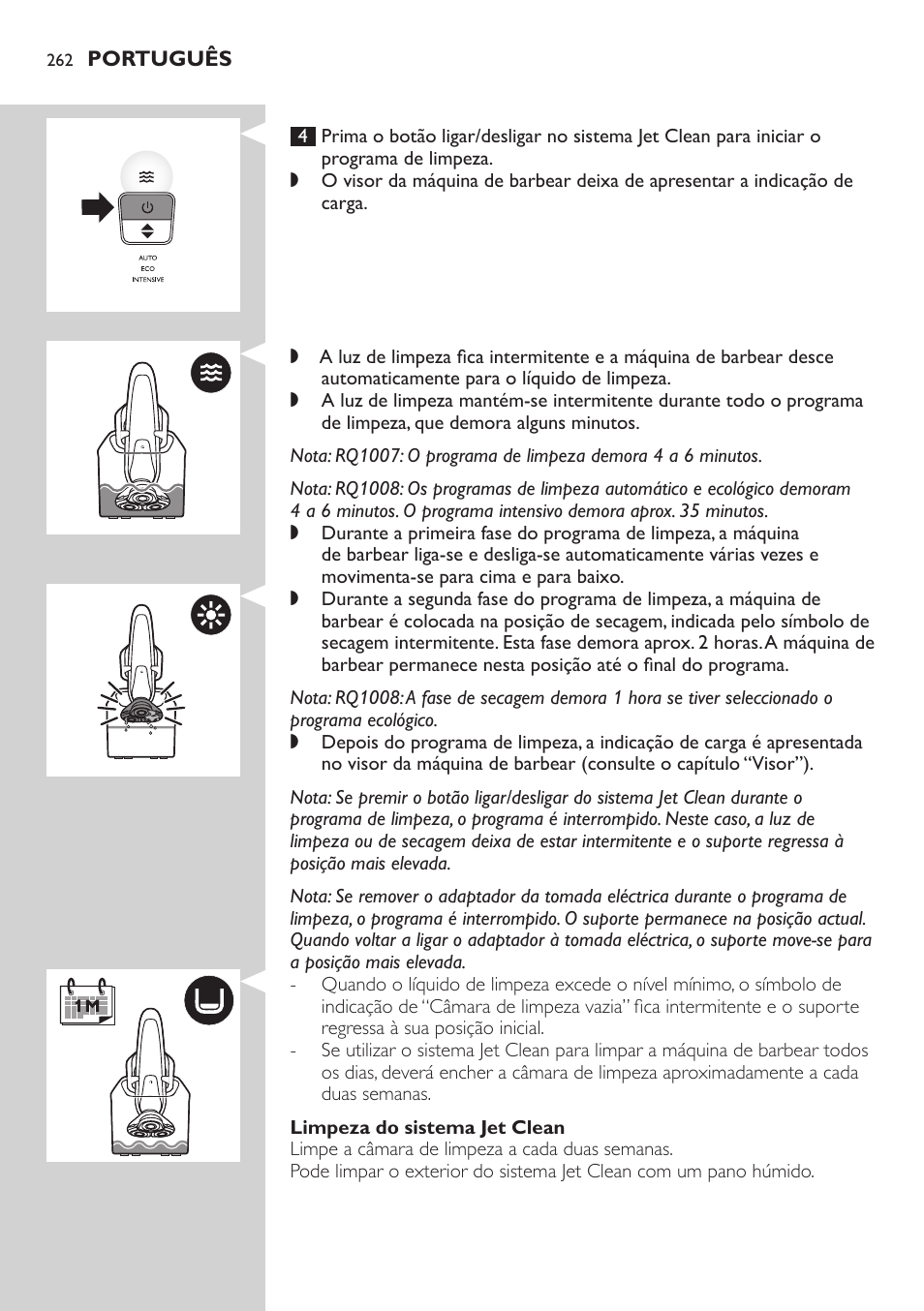 Philips SHAVER Series 9000 SensoTouch afeitadora eléctrica en húmedo y seco User Manual | Page 262 / 320