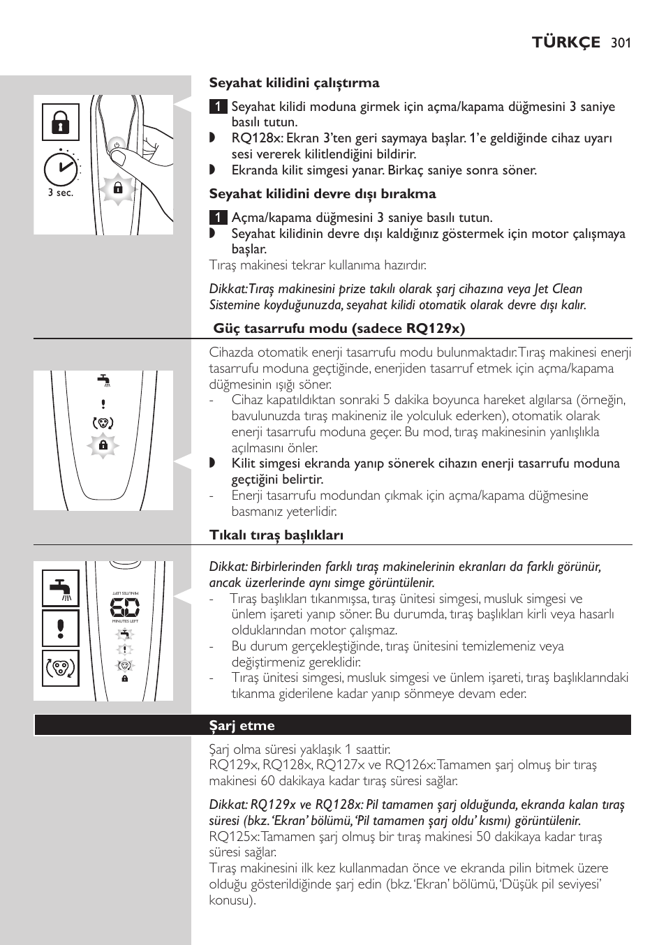 Philips SHAVER Series 9000 SensoTouch afeitadora eléctrica en húmedo y seco User Manual | Page 301 / 320