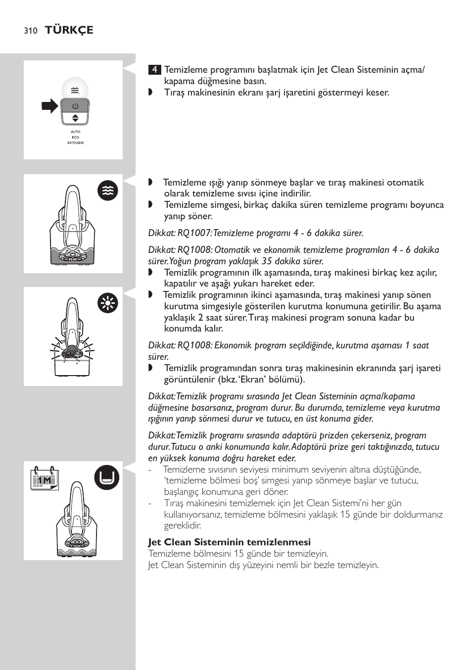 Philips SHAVER Series 9000 SensoTouch afeitadora eléctrica en húmedo y seco User Manual | Page 310 / 320