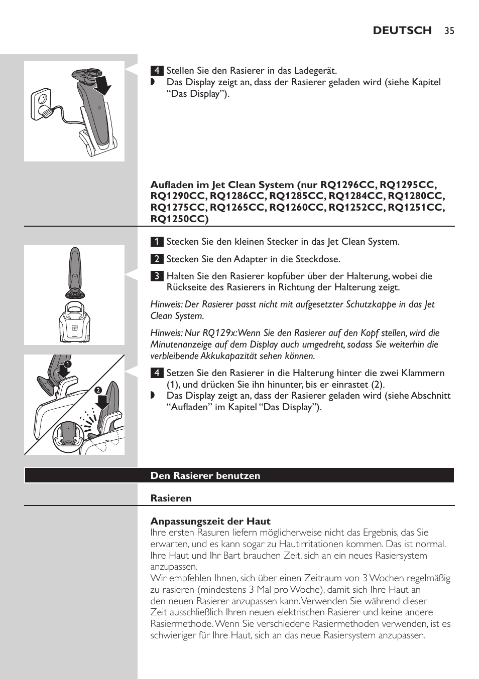 Philips SHAVER Series 9000 SensoTouch afeitadora eléctrica en húmedo y seco User Manual | Page 35 / 320