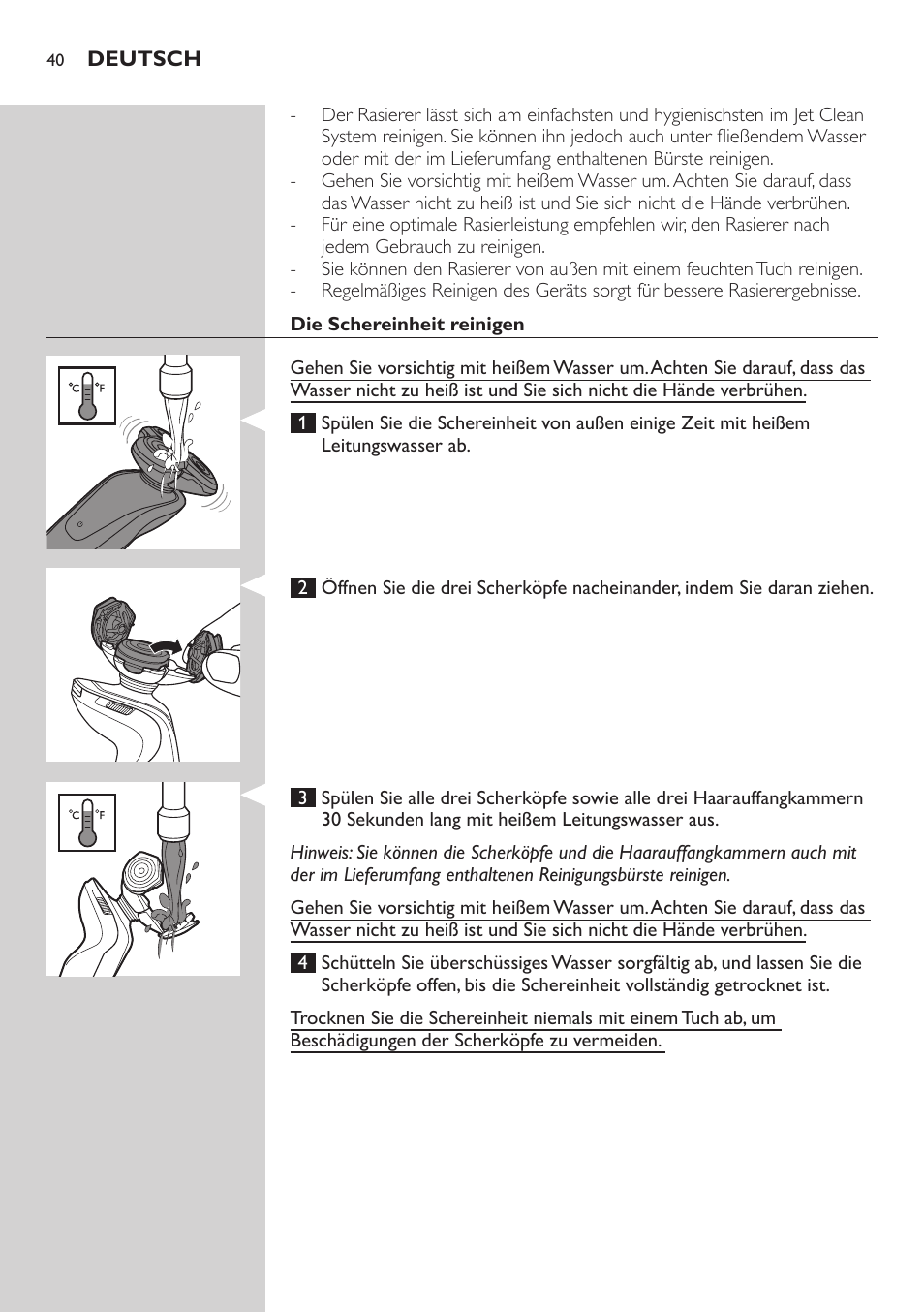 Philips SHAVER Series 9000 SensoTouch afeitadora eléctrica en húmedo y seco User Manual | Page 40 / 320