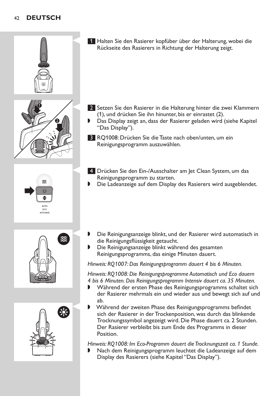 Philips SHAVER Series 9000 SensoTouch afeitadora eléctrica en húmedo y seco User Manual | Page 42 / 320