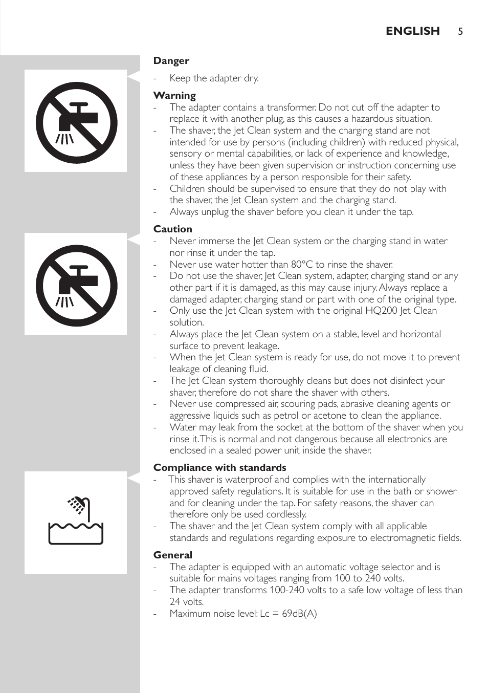 Philips SHAVER Series 9000 SensoTouch afeitadora eléctrica en húmedo y seco User Manual | Page 5 / 320