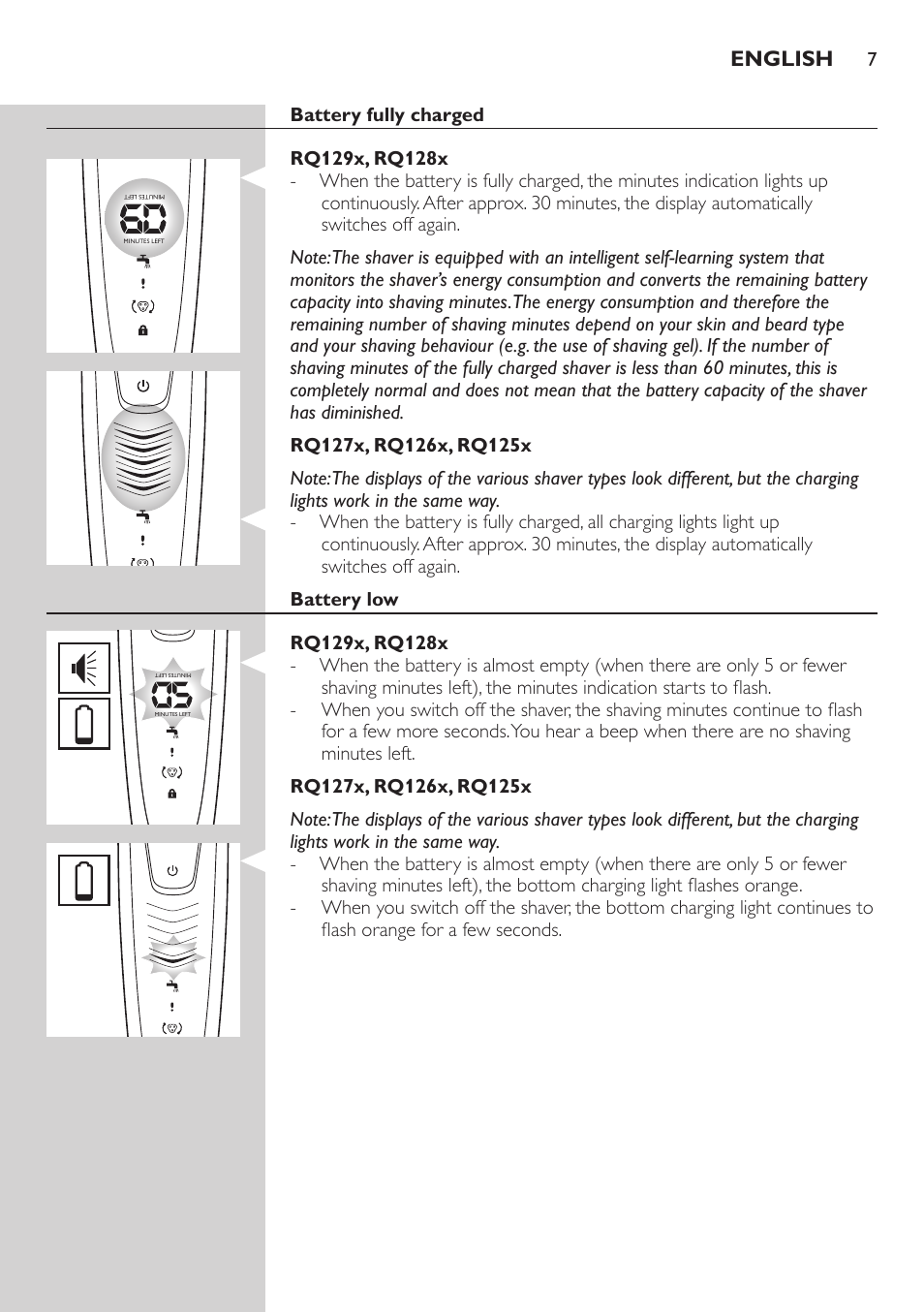 English | Philips SHAVER Series 9000 SensoTouch afeitadora eléctrica en húmedo y seco User Manual | Page 7 / 320