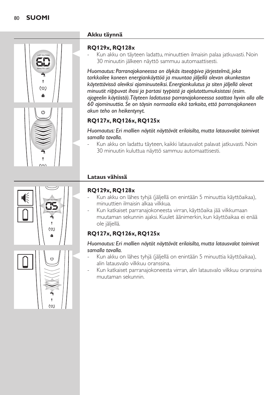 Suomi | Philips SHAVER Series 9000 SensoTouch afeitadora eléctrica en húmedo y seco User Manual | Page 80 / 320