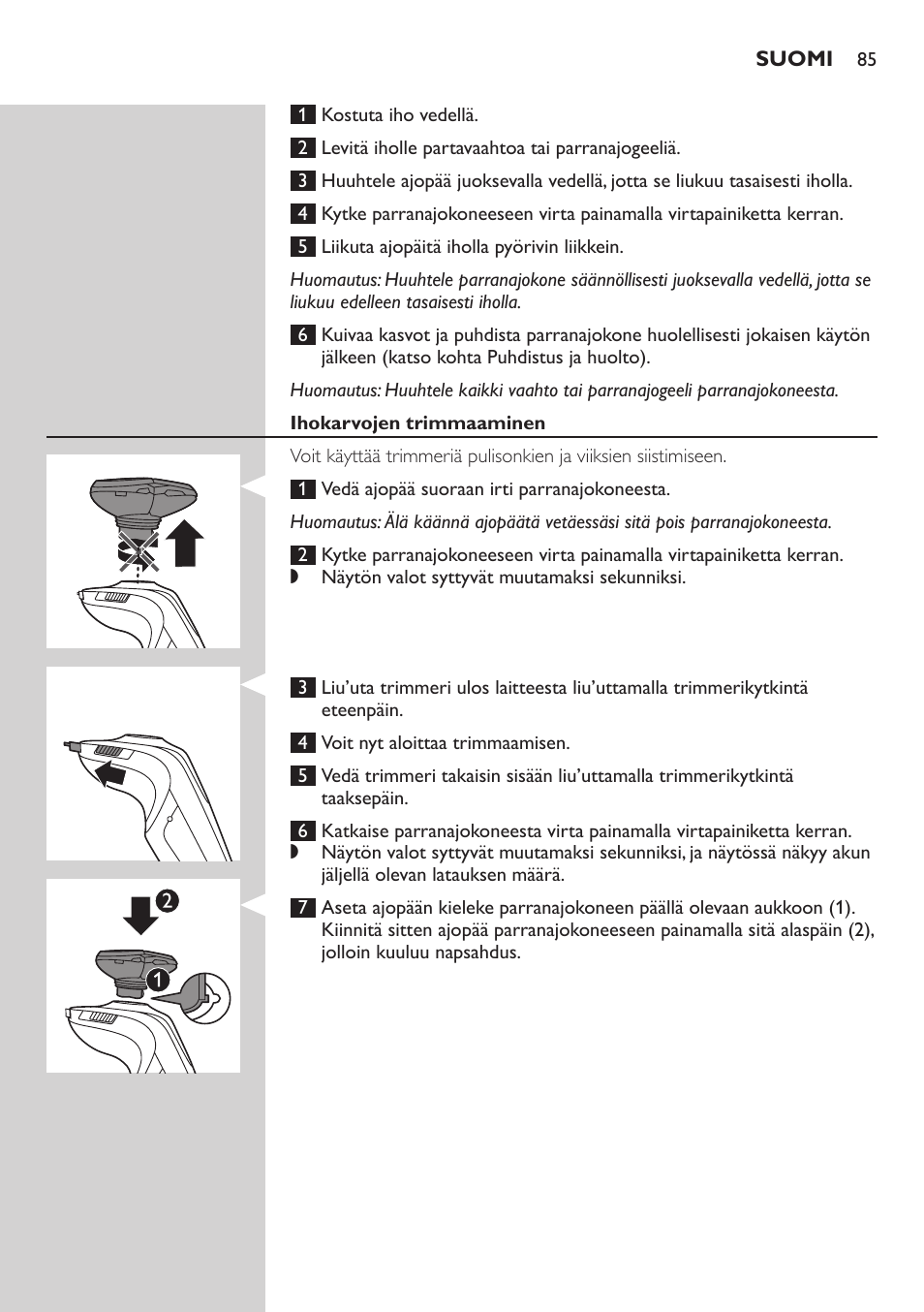 Philips SHAVER Series 9000 SensoTouch afeitadora eléctrica en húmedo y seco User Manual | Page 85 / 320