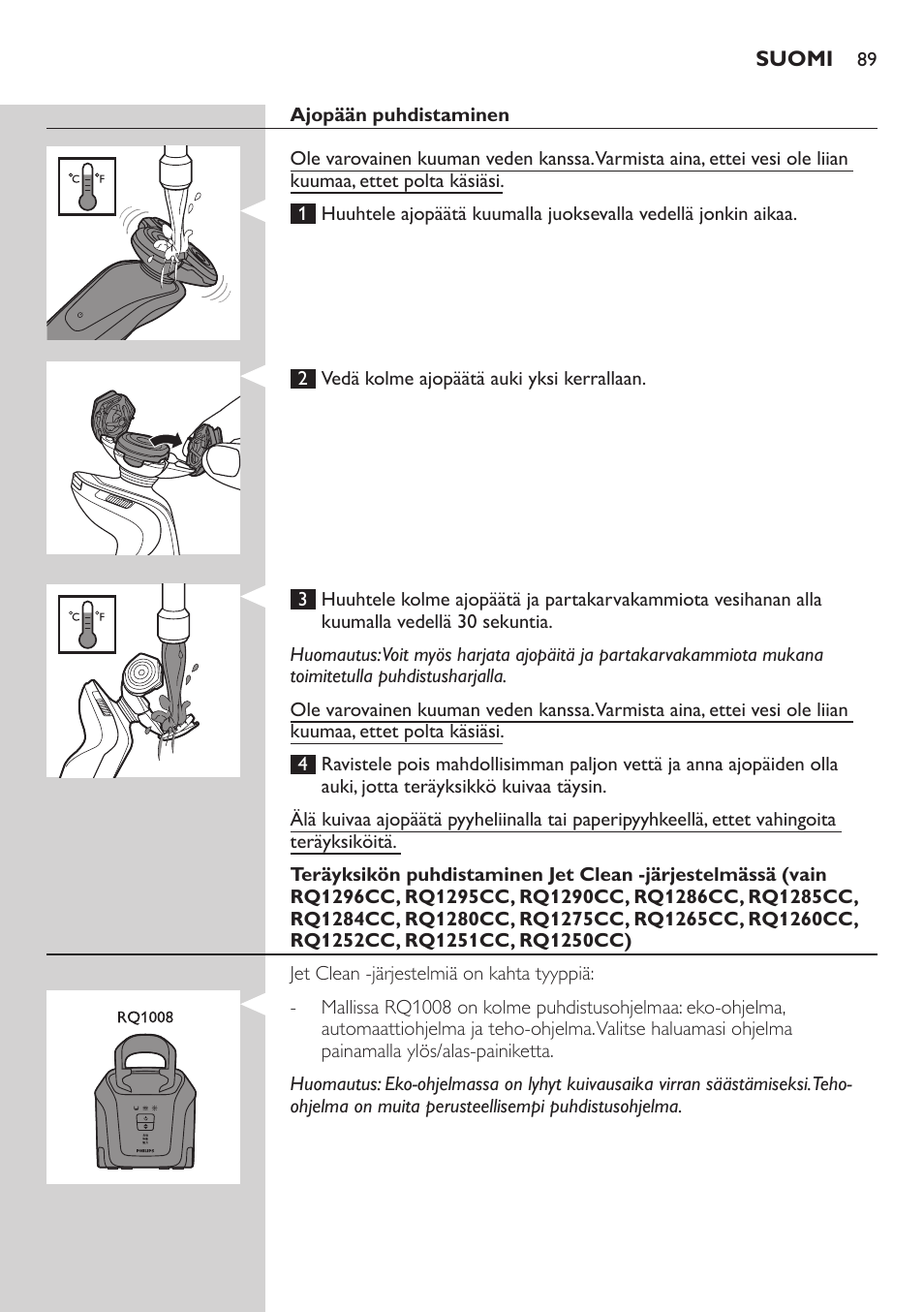 Philips SHAVER Series 9000 SensoTouch afeitadora eléctrica en húmedo y seco User Manual | Page 89 / 320