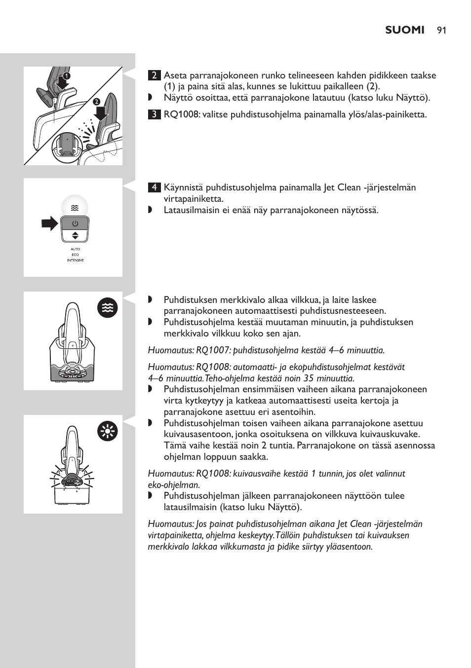 Philips SHAVER Series 9000 SensoTouch afeitadora eléctrica en húmedo y seco User Manual | Page 91 / 320