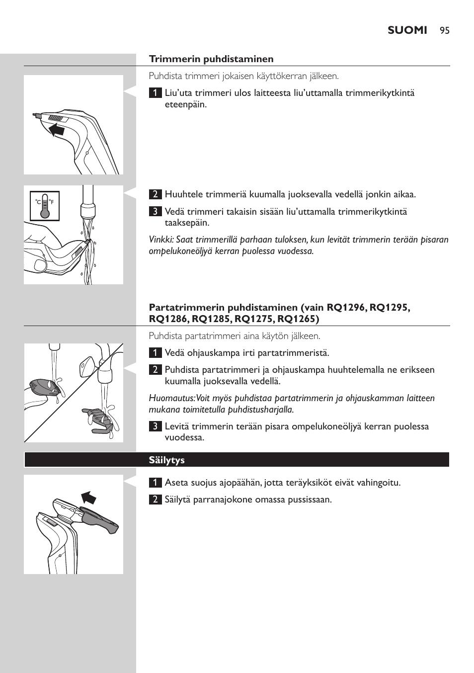 Philips SHAVER Series 9000 SensoTouch afeitadora eléctrica en húmedo y seco User Manual | Page 95 / 320