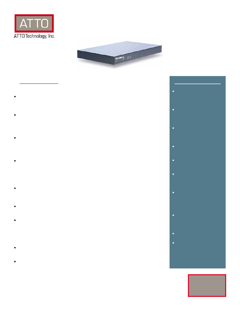 ATTO Technology Fibre/Bridge 2400R/D User Manual | 2 pages