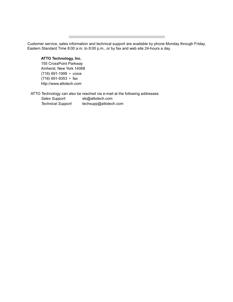 Appendix b how to contact atto technology, inc, Appendix b how to contact atto technology, inc | ATTO Technology 3100 User Manual | Page 28 / 28