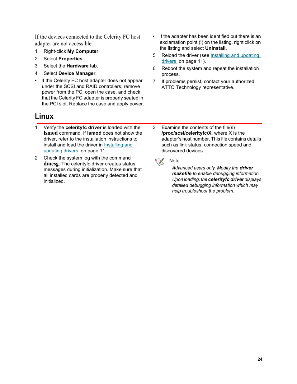 Linux | ATTO Technology FC-44ES  EN User Manual | Page 27 / 34