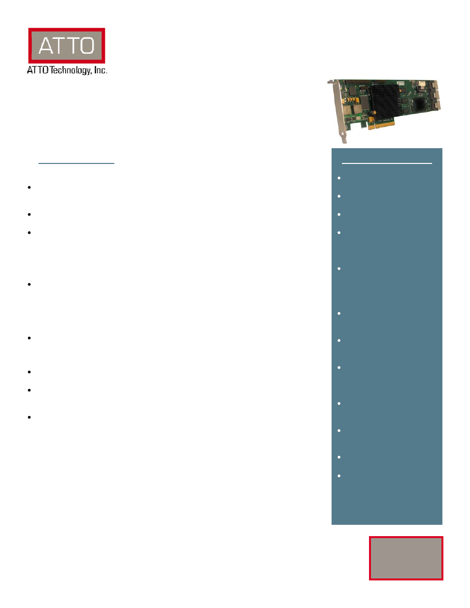 ATTO Technology 16 Prt SAS RAID Adapter R30F User Manual | 2 pages