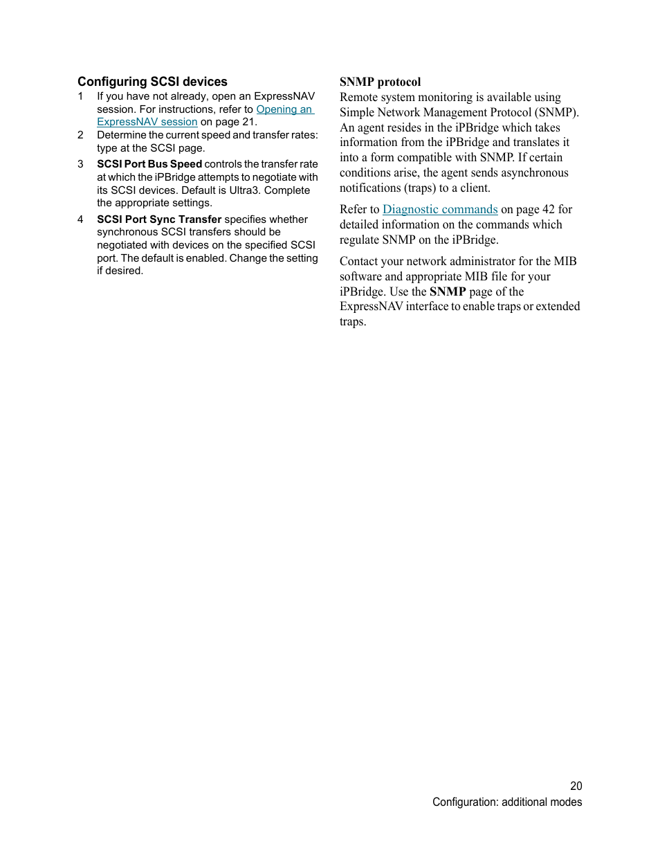 Configuring scsi devices, Snmp protocol, Configuring scsi devices snmp protocol | ATTO Technology 2500C User Manual | Page 29 / 77