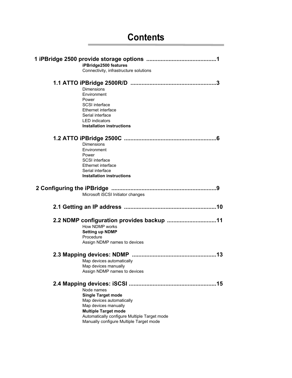ATTO Technology 2500C User Manual | Page 4 / 77