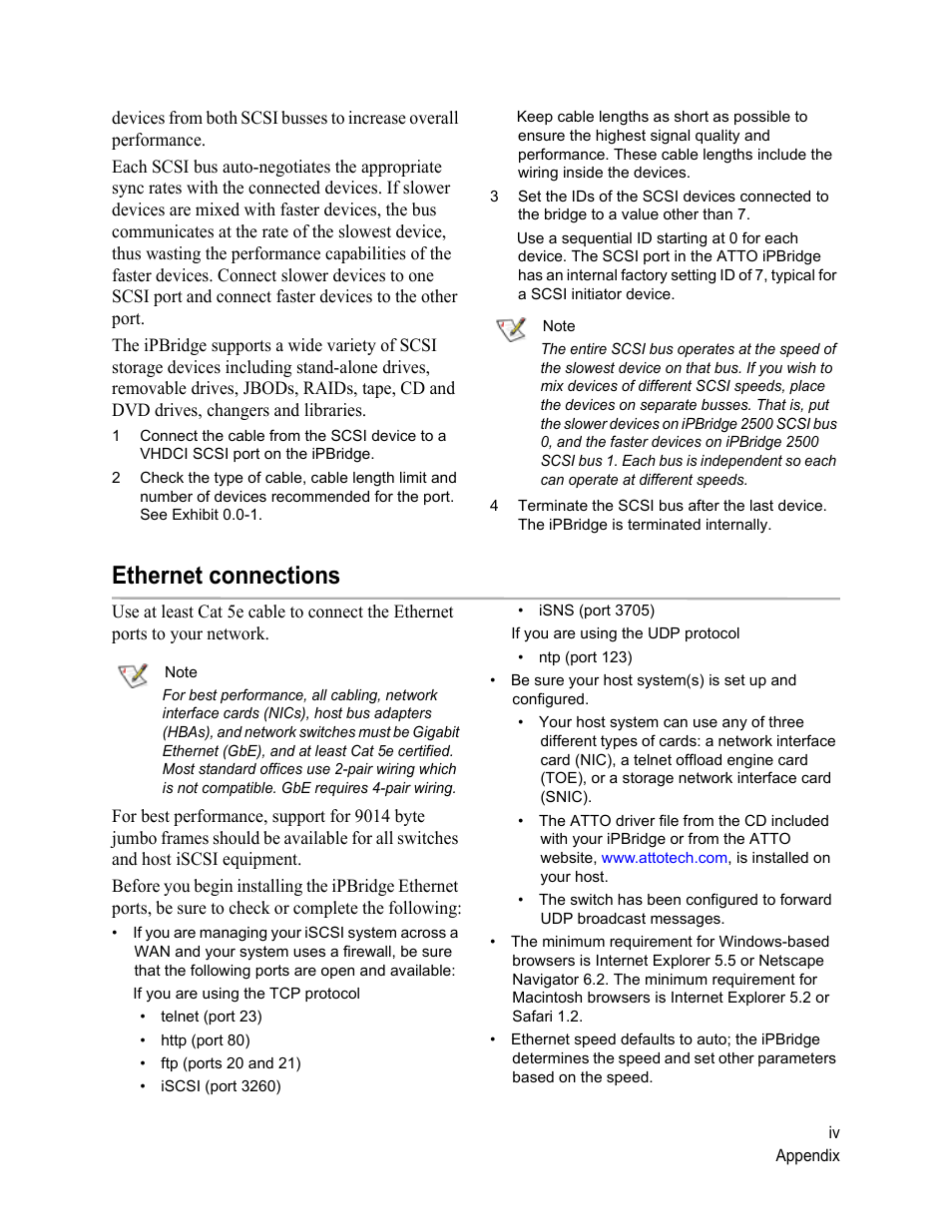 Ethernet connections | ATTO Technology 2500C User Manual | Page 71 / 77