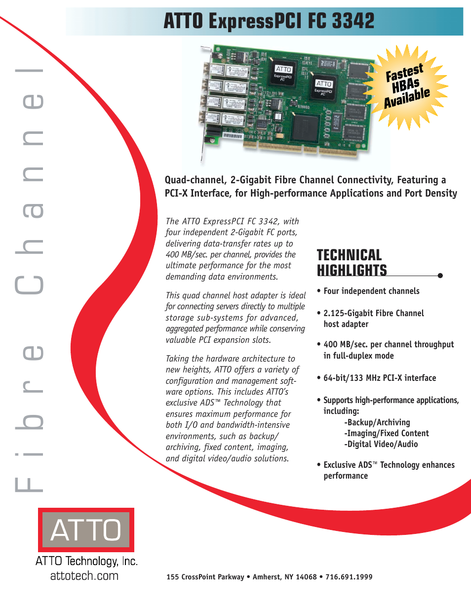 ATTO Technology ATTO ExpressPCI FC 3305 User Manual | 2 pages