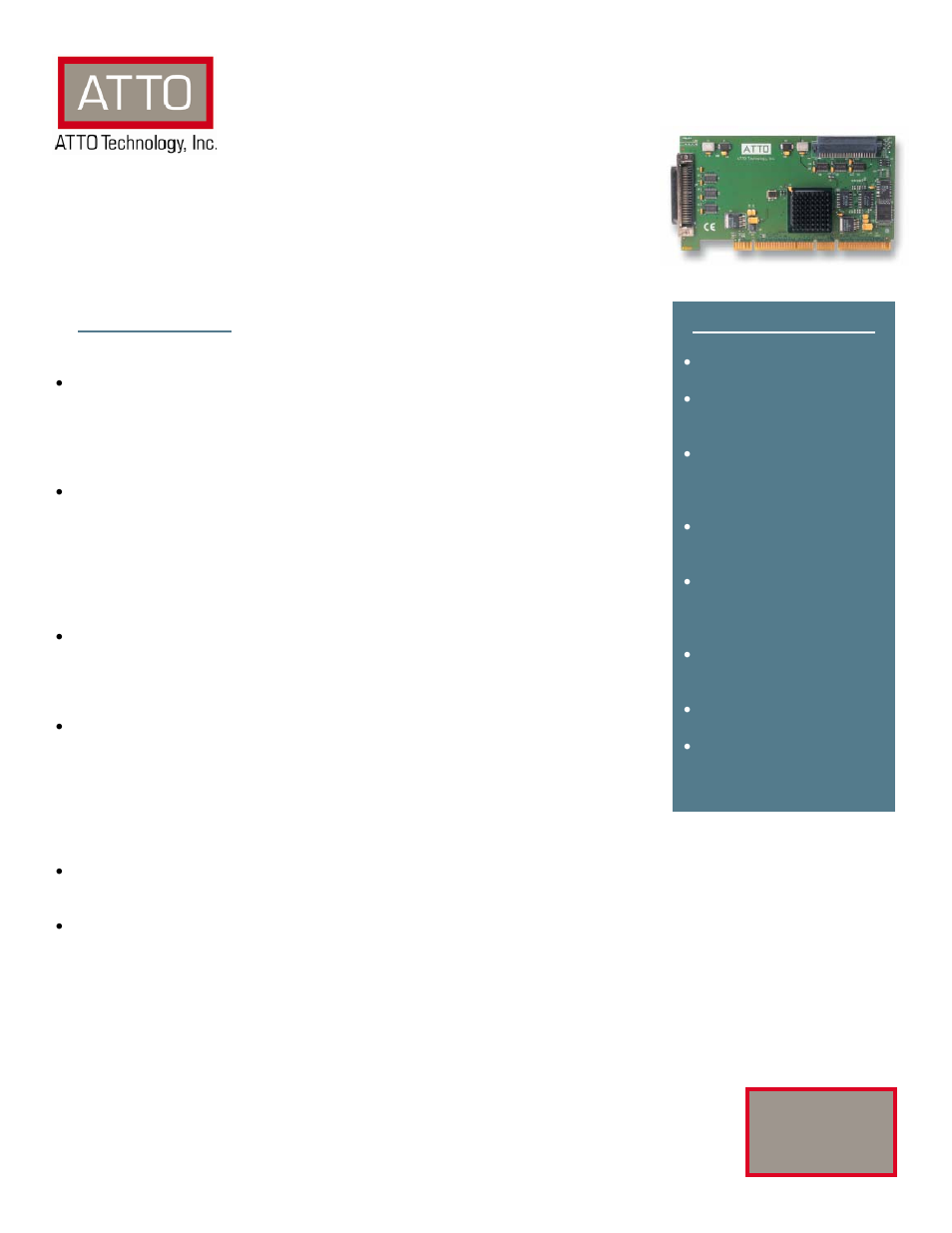 ATTO Technology ExpressPCI UL4S User Manual | 2 pages