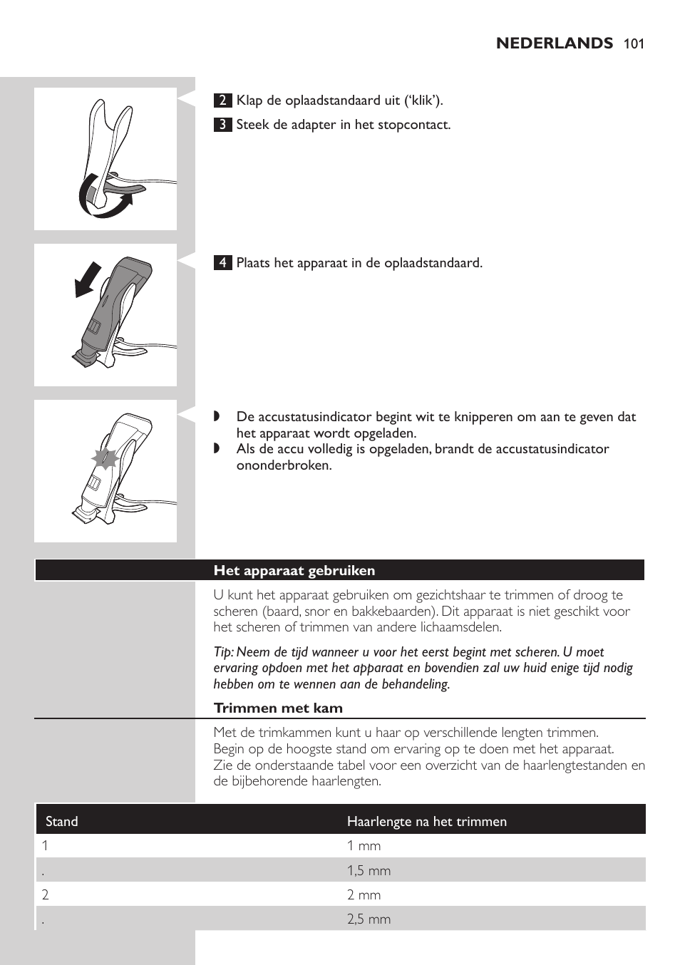 Philips StyleShaver Perfilador y afeitadora resistente al agua User Manual | Page 101 / 158