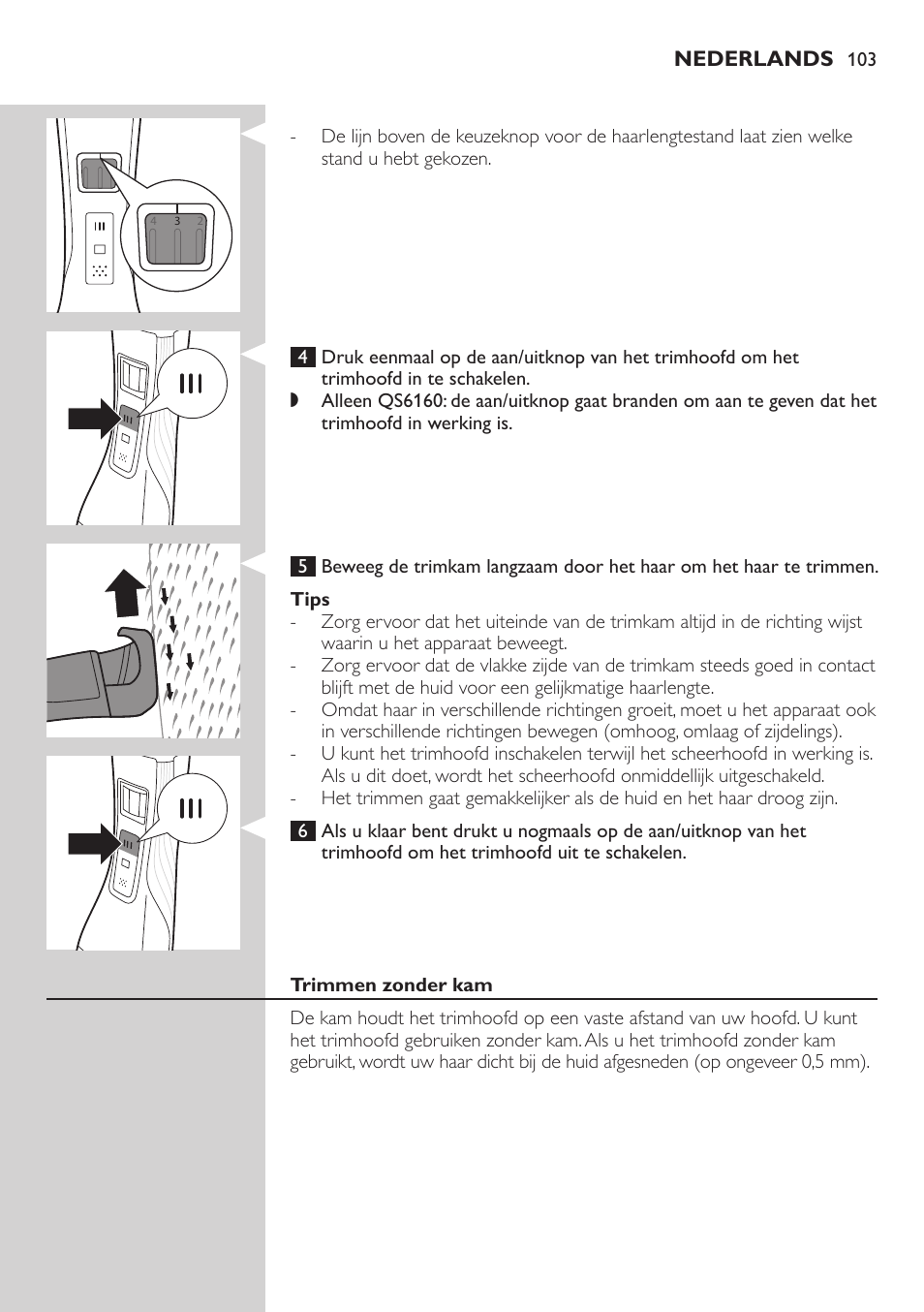 Philips StyleShaver Perfilador y afeitadora resistente al agua User Manual | Page 103 / 158