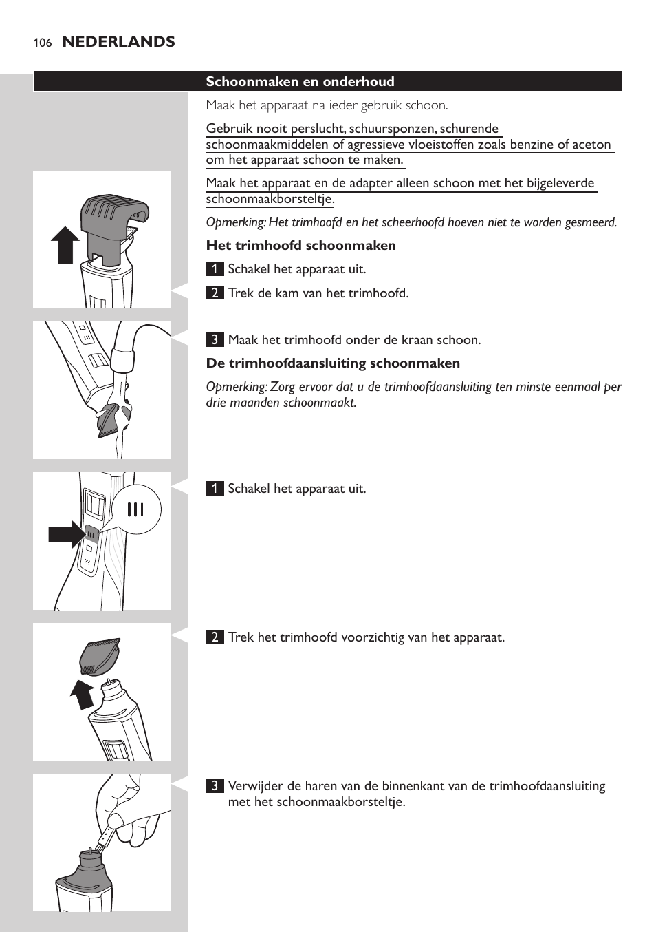 Philips StyleShaver Perfilador y afeitadora resistente al agua User Manual | Page 106 / 158