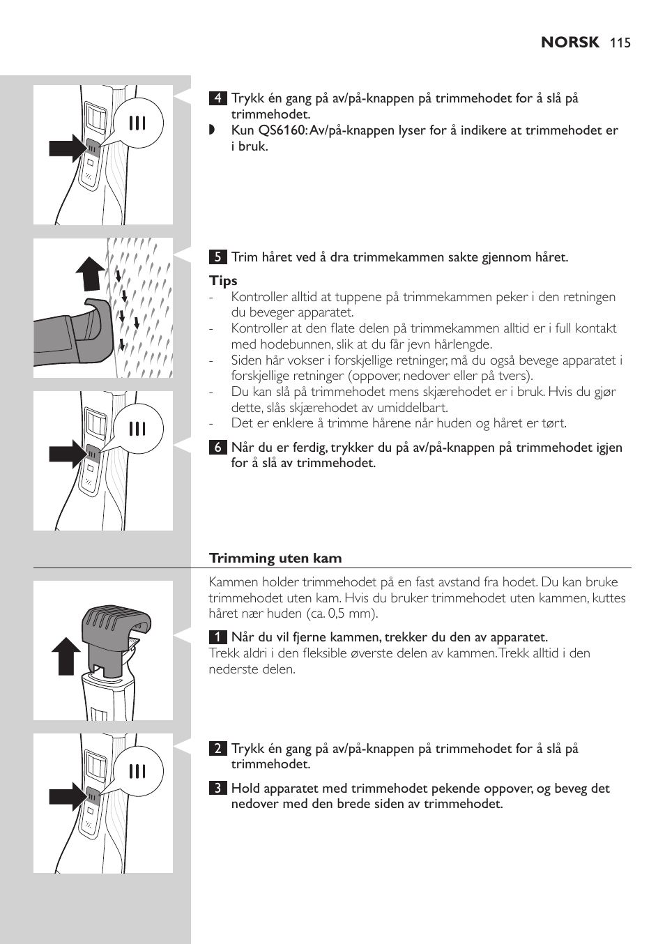 Philips StyleShaver Perfilador y afeitadora resistente al agua User Manual | Page 115 / 158