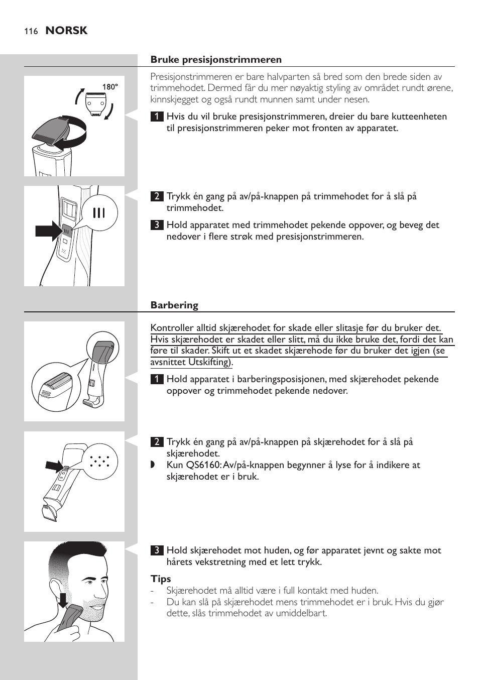 Philips StyleShaver Perfilador y afeitadora resistente al agua User Manual | Page 116 / 158