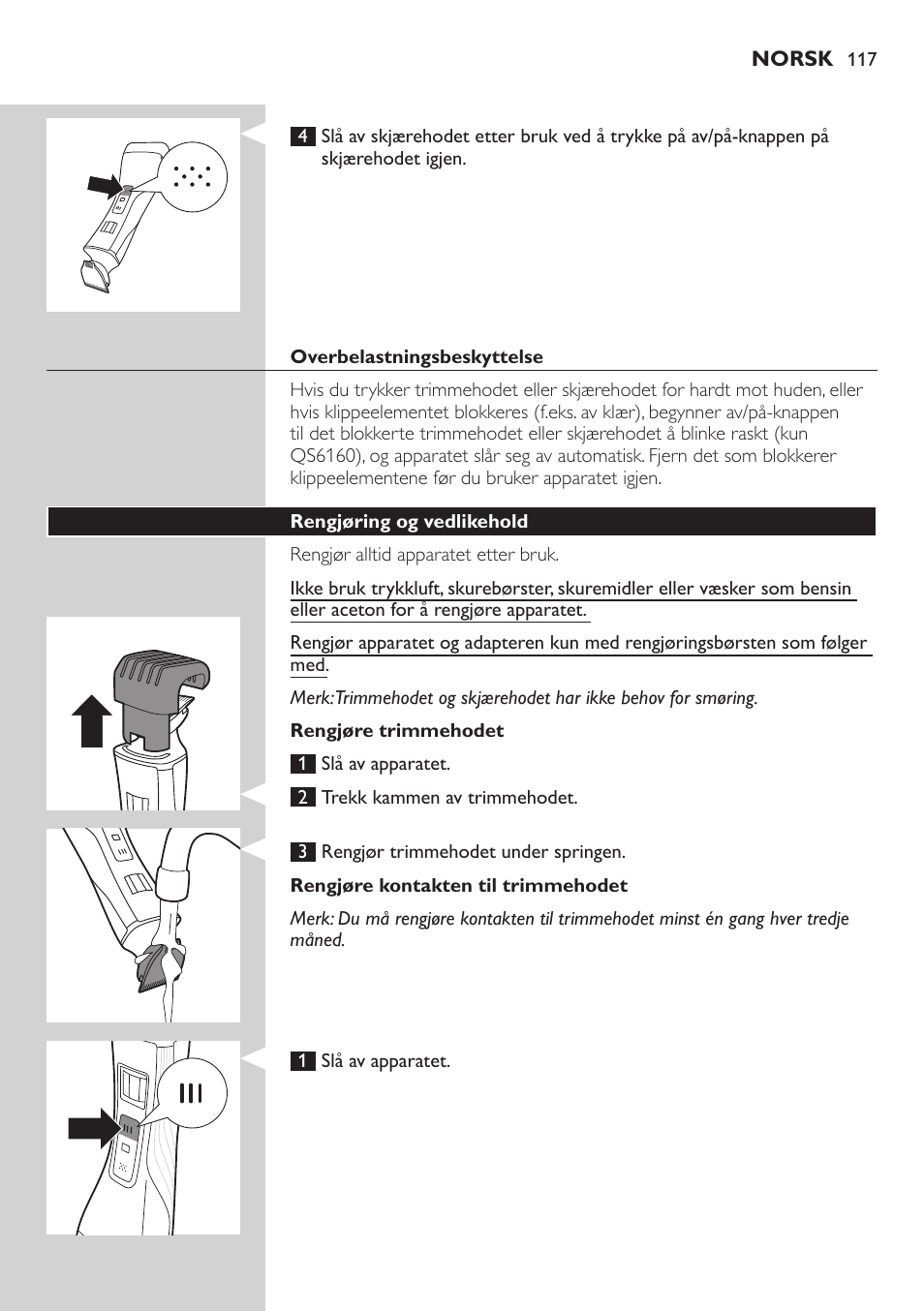 Philips StyleShaver Perfilador y afeitadora resistente al agua User Manual | Page 117 / 158