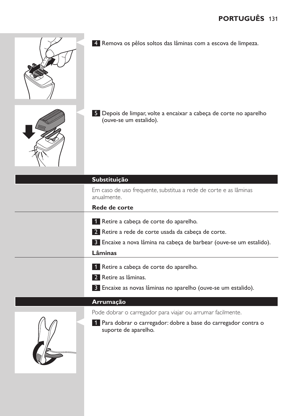 Philips StyleShaver Perfilador y afeitadora resistente al agua User Manual | Page 131 / 158