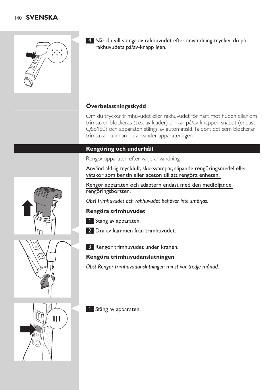 Philips StyleShaver Perfilador y afeitadora resistente al agua User Manual | Page 140 / 158