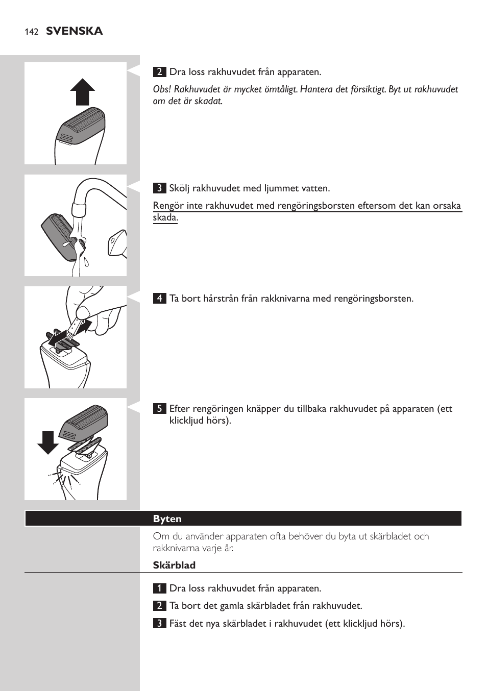 Philips StyleShaver Perfilador y afeitadora resistente al agua User Manual | Page 142 / 158