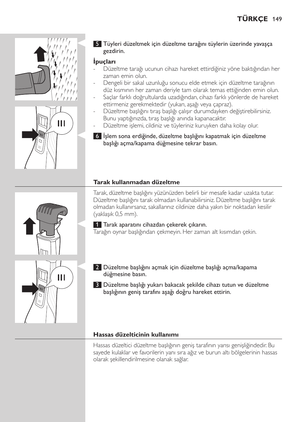 Philips StyleShaver Perfilador y afeitadora resistente al agua User Manual | Page 149 / 158