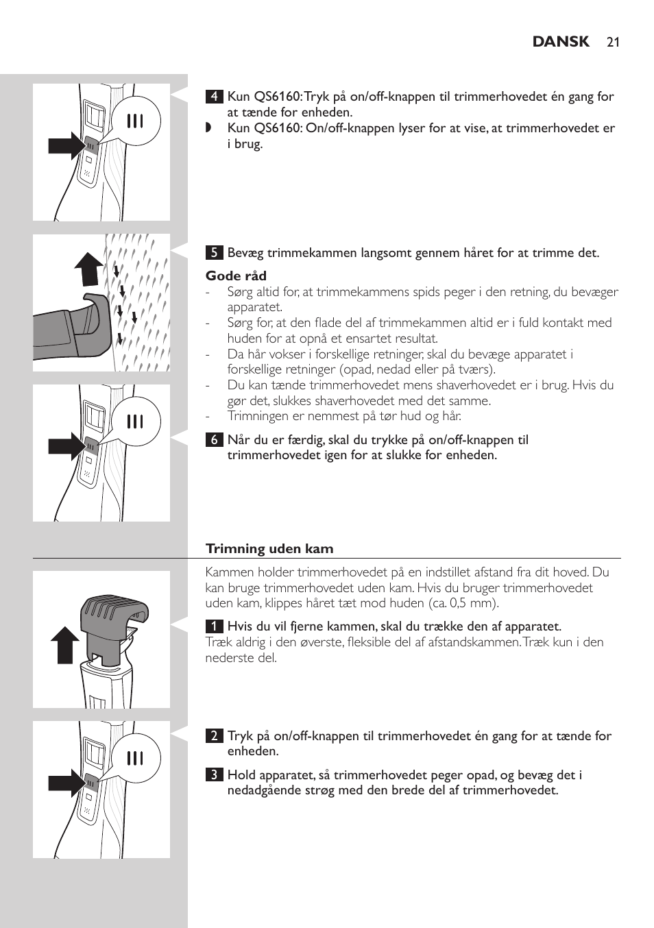 Philips StyleShaver Perfilador y afeitadora resistente al agua User Manual | Page 21 / 158