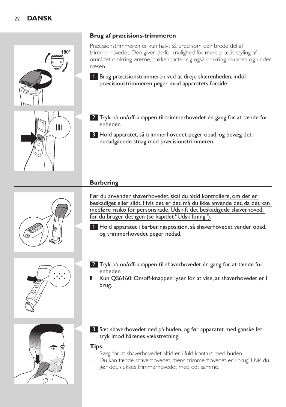 Philips StyleShaver Perfilador y afeitadora resistente al agua User Manual | Page 22 / 158