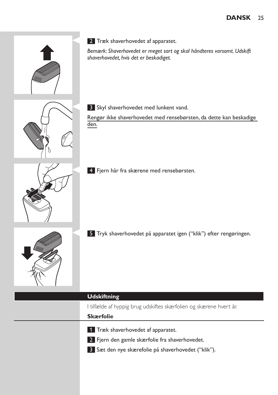 Philips StyleShaver Perfilador y afeitadora resistente al agua User Manual | Page 25 / 158