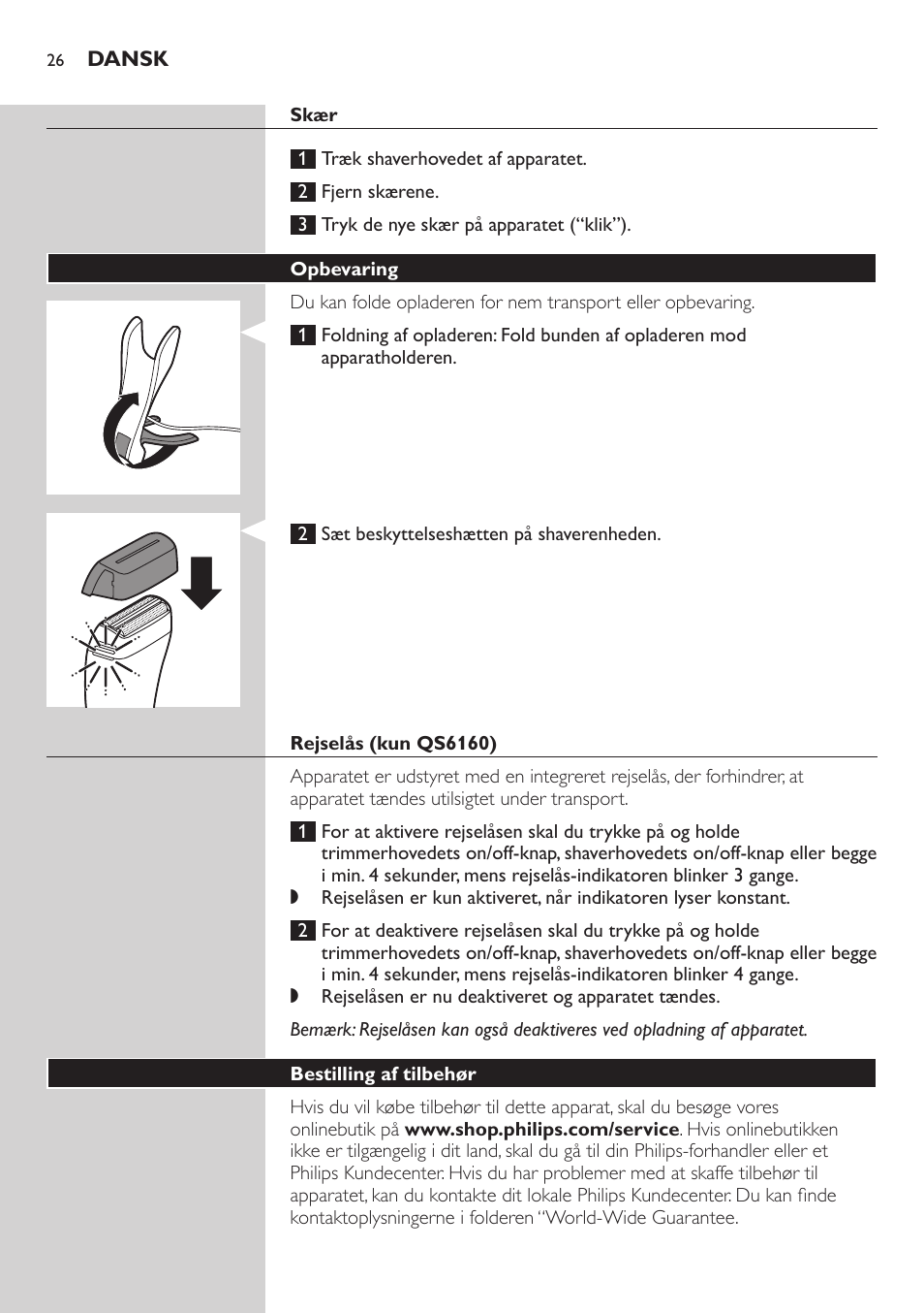 Philips StyleShaver Perfilador y afeitadora resistente al agua User Manual | Page 26 / 158