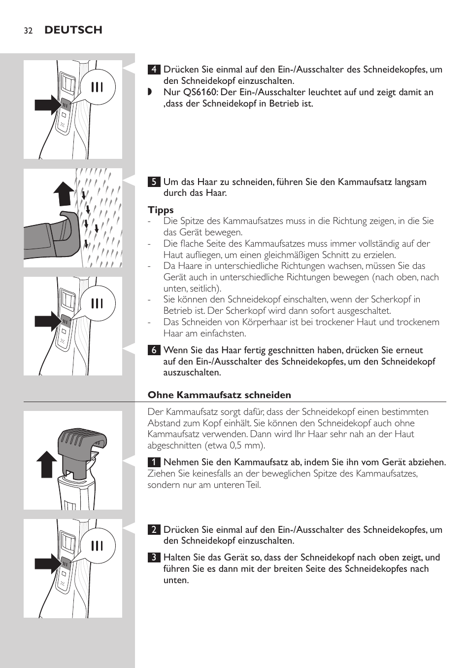 Philips StyleShaver Perfilador y afeitadora resistente al agua User Manual | Page 32 / 158