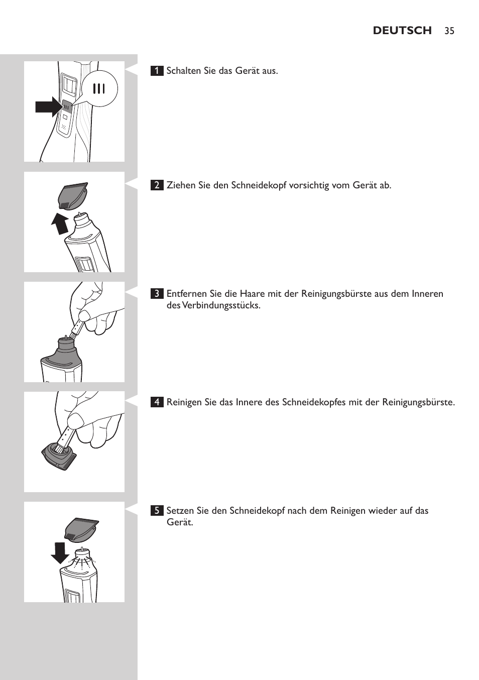 Philips StyleShaver Perfilador y afeitadora resistente al agua User Manual | Page 35 / 158