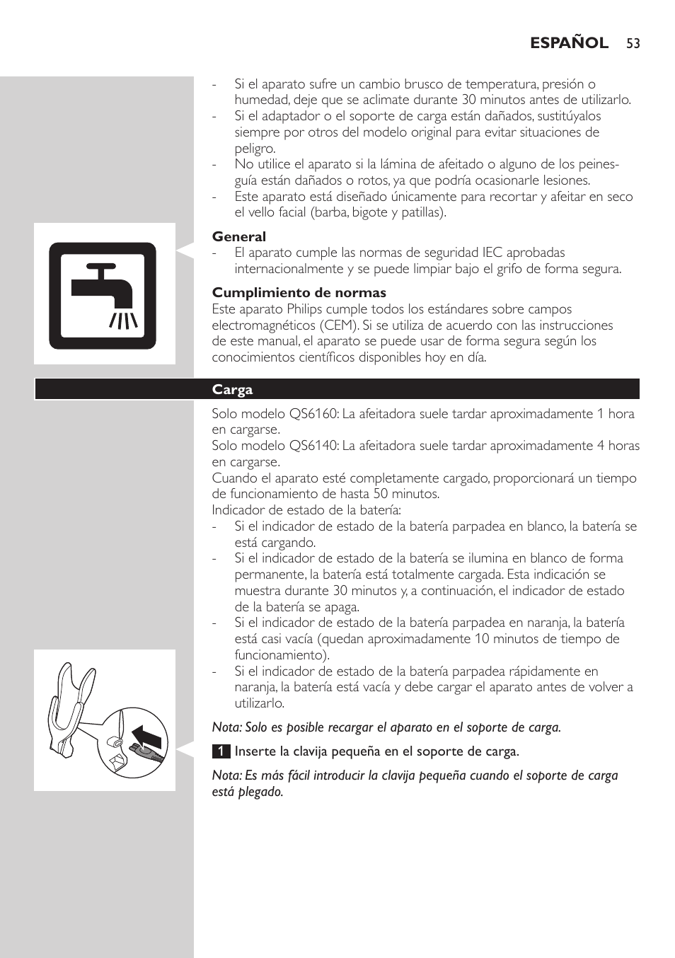 Philips StyleShaver Perfilador y afeitadora resistente al agua User Manual | Page 53 / 158